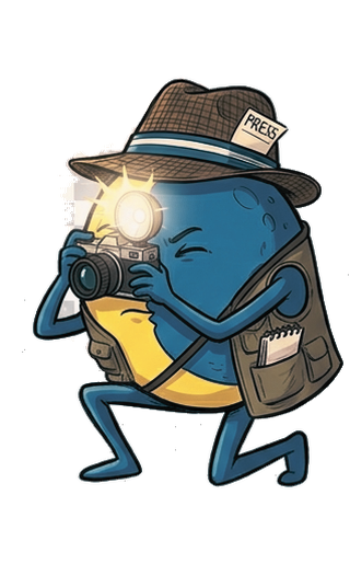 Mascote O Lunar fotografando