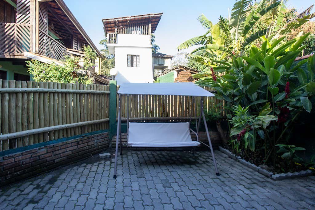 Area externa e patio do chale Suite